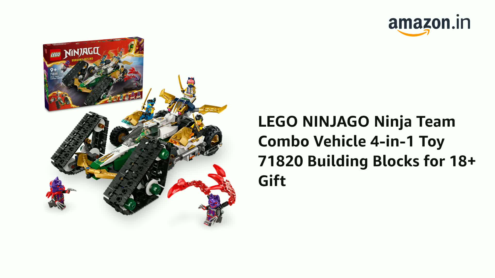 LEGO NINJAGO Ninja Team Combo Vehicle 4-in-1 Toy 71820 Building